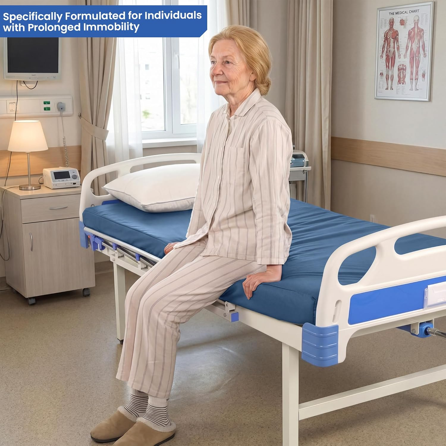 5-Zone Memory Foam Hospital Mattress for Pain Relief & Comfort 76"X36