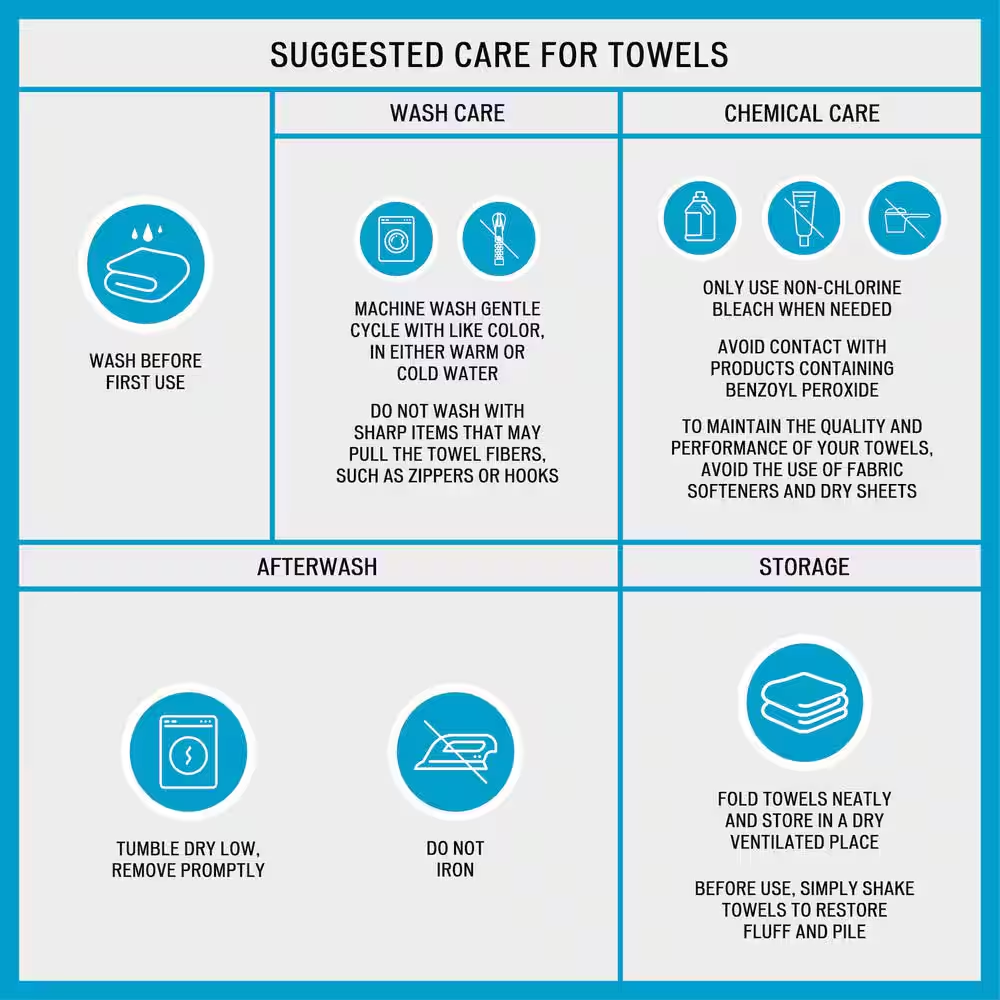 Big Bundle 12-Piece Indigo 100% Cotton Bath Towel Set