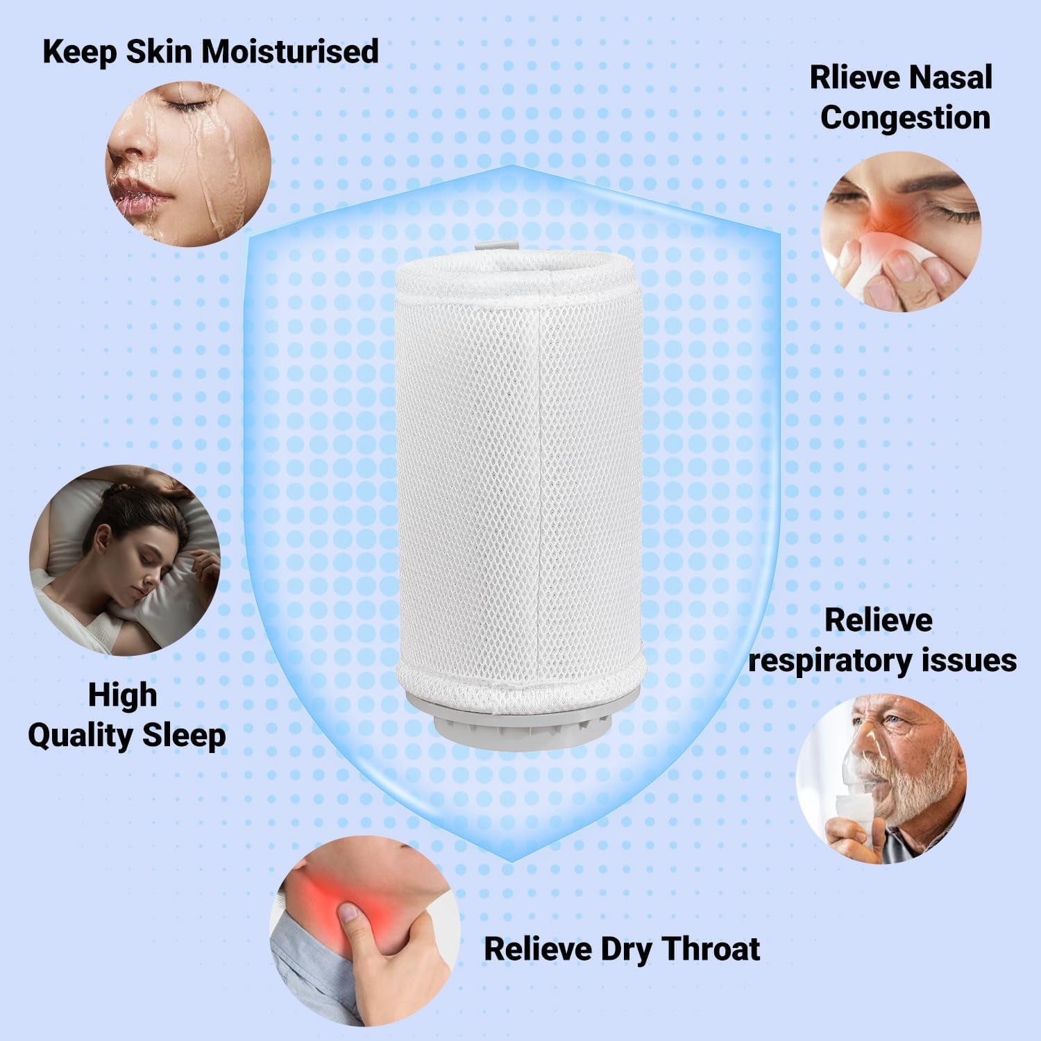 Air Purifier and Humidifier in One with Rplacement 2 Pack HEPA Filters and Humidifier Filters