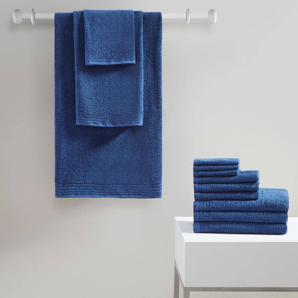 Big Bundle 12-Piece Indigo 100% Cotton Bath Towel Set