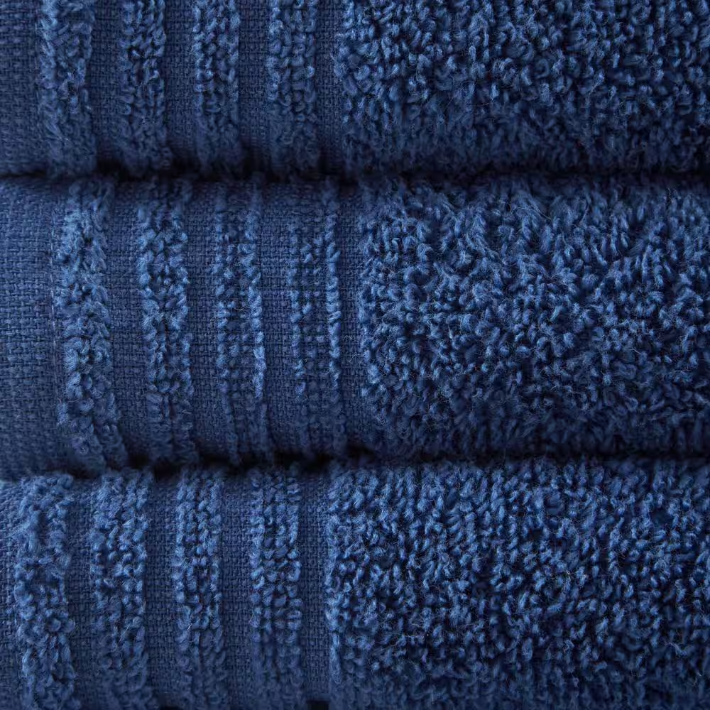 Big Bundle 12-Piece Indigo 100% Cotton Bath Towel Set