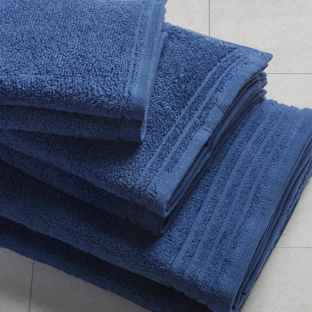 Big Bundle 12-Piece Indigo 100% Cotton Bath Towel Set